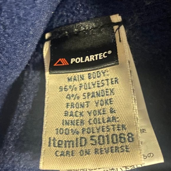 L.L. Bean Two Tone Blue Polartec Fleece Half Zip Fullover - Picture 7 of 7